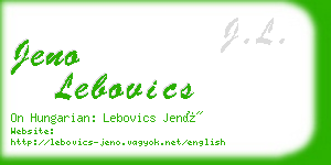 jeno lebovics business card